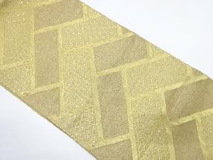 アンティーク　檜垣に青海波模様織出し袋帯（材料）